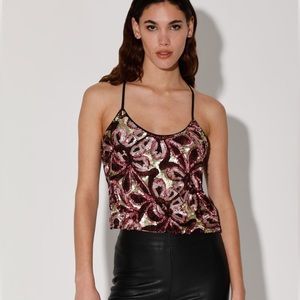 NWT Walter Baker Pixie Sequin Tank in Bloom